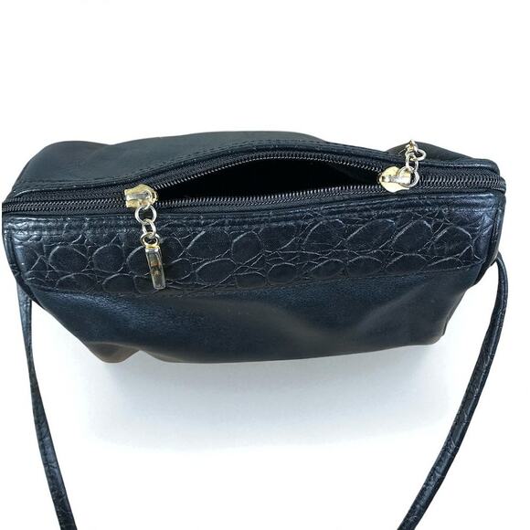 ARCHITECT FOR AMC Leather Mini Crossbody Bag Black Zip Around City Chic Travel - Picture 7 of 11